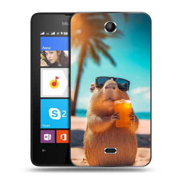 Силиконовый чехол на Microsoft Lumia 430 Dual SIM с принтом Капибара