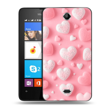 Силиконовый чехол на Microsoft Lumia 430 Dual SIM с принтом Сердечки