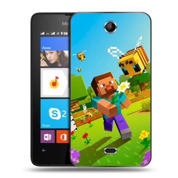 Силиконовый чехол на Microsoft Lumia 430 Dual SIM с принтом Майнкрафт Minecraft