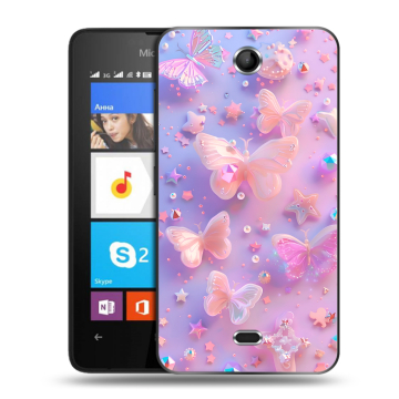 Силиконовый чехол на Microsoft Lumia 430 Dual SIM с принтом Бабочки