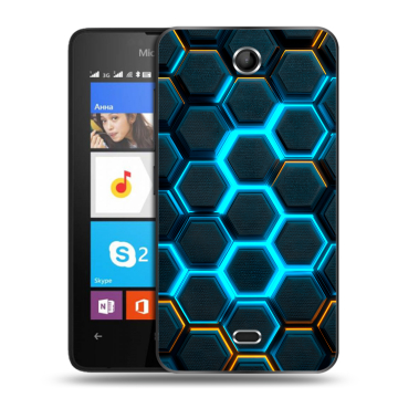 Силиконовый чехол на Microsoft Lumia 430 Dual SIM с принтом Неоновые соты