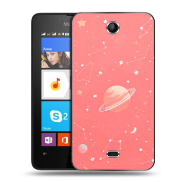 Силиконовый чехол на Microsoft Lumia 430 Dual SIM с принтом Розовый космос