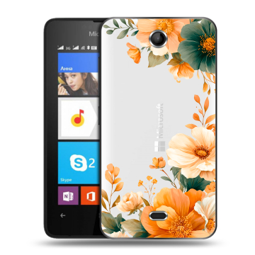 Силиконовый чехол на Microsoft Lumia 430 Dual SIM с принтом Цветы принт