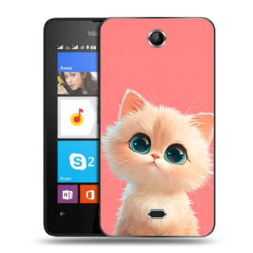 Силиконовый чехол на Microsoft Lumia 430 Dual SIM с принтом Розовый котенок