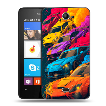 Силиконовый чехол на Microsoft Lumia 430 Dual SIM с принтом Тачки