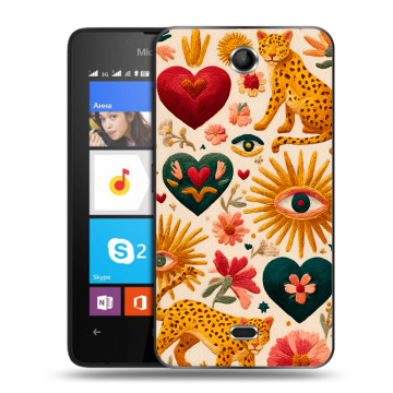 Силиконовый чехол на Microsoft Lumia 430 Dual SIM с принтом Модный принт