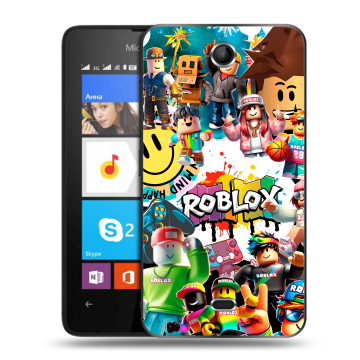 Силиконовый чехол на Microsoft Lumia 430 Dual SIM с принтом Roblox Роблокс