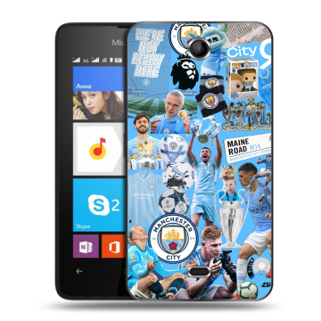 Силиконовый чехол на Microsoft Lumia 430 Dual SIM с принтом Man City Манчестер Сити Силиконовый чехол на Microsoft Lumia 430 Dual SIM с принтом Man City Манчестер Сити