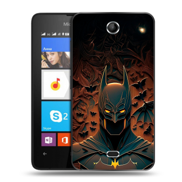 Силиконовый чехол на Microsoft Lumia 430 Dual SIM с принтом Batman Бэтмен Силиконовый чехол на Microsoft Lumia 430 Dual SIM с принтом Batman Бэтмен