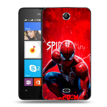 Силиконовый чехол на Microsoft Lumia 430 Dual SIM с принтом Spiderman Человек паук