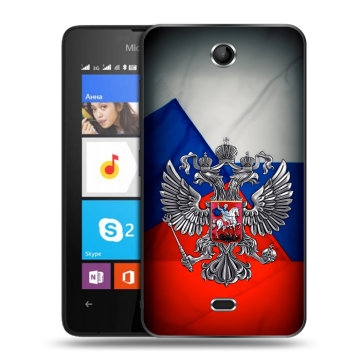Силиконовый чехол на Microsoft Lumia 430 Dual SIM с принтом Флаг России