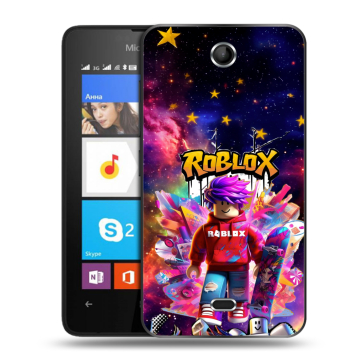 Силиконовый чехол на Microsoft Lumia 430 Dual SIM с принтом Roblox Роблокс