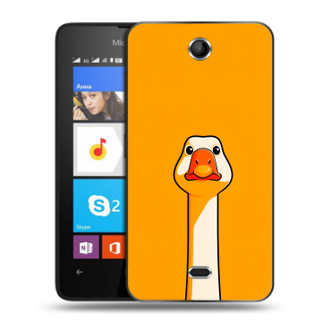 Силиконовый чехол на Microsoft Lumia 430 Dual SIM с принтом Смешная утка Силиконовый чехол на Microsoft Lumia 430 Dual SIM с принтом Смешная утка