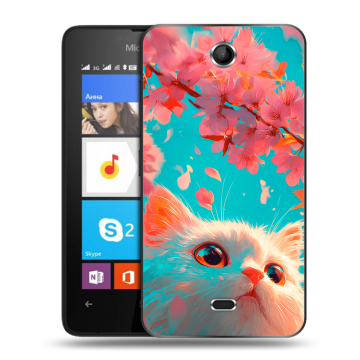 Силиконовый чехол на Microsoft Lumia 430 Dual SIM с принтом Красивый кот Силиконовый чехол на Microsoft Lumia 430 Dual SIM с принтом Красивый кот