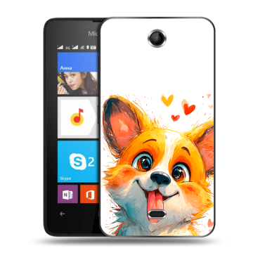 Силиконовый чехол на Microsoft Lumia 430 Dual SIM с принтом корги