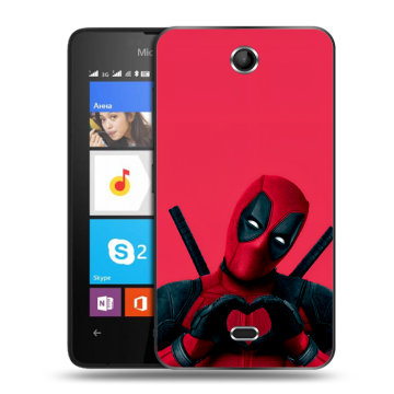 Силиконовый чехол на Microsoft Lumia 430 Dual SIM с принтом Дедпул Deadpool Силиконовый чехол на Microsoft Lumia 430 Dual SIM с принтом Дедпул Deadpool
