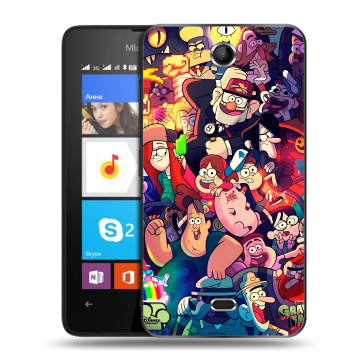 Силиконовый чехол на Microsoft Lumia 430 Dual SIM с принтом Gravity Falls Гравити Фолз