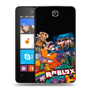 Силиконовый чехол на Microsoft Lumia 430 Dual SIM с принтом Roblox Роблокс