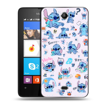 Силиконовый чехол на Microsoft Lumia 430 Dual SIM с принтом Лило и Стич