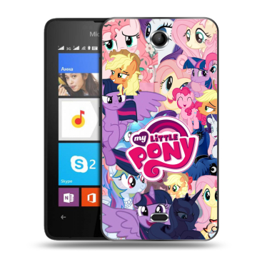 Силиконовый чехол на Microsoft Lumia 430 Dual SIM с принтом My little pony Дружба чудо Силиконовый чехол на Microsoft Lumia 430 Dual SIM с принтом My little pony Дружба чудо