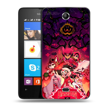 Силиконовый чехол на Microsoft Lumia 430 Dual SIM с принтом Hazbin Hotel Отель Хазбин