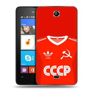Силиконовый чехол на Microsoft Lumia 430 Dual SIM с принтом Флаг Герб СССР Силиконовый чехол на Microsoft Lumia 430 Dual SIM с принтом Флаг Герб СССР