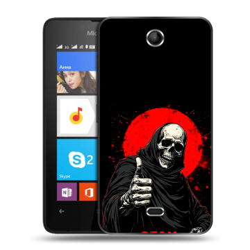 Силиконовый чехол на Microsoft Lumia 430 Dual SIM с принтом смешной скелет Силиконовый чехол на Microsoft Lumia 430 Dual SIM с принтом смешной скелет