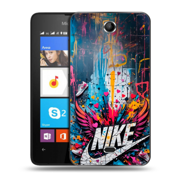 Силиконовый чехол на Microsoft Lumia 430 Dual SIM с принтом Nike Найк Силиконовый чехол на Microsoft Lumia 430 Dual SIM с принтом Nike Найк