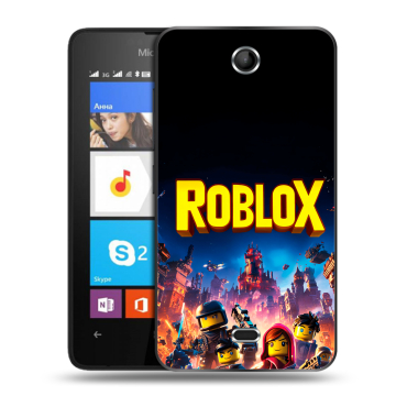 Силиконовый чехол на Microsoft Lumia 430 Dual SIM с принтом Roblox Роблокс