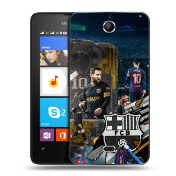 Силиконовый чехол на Microsoft Lumia 430 Dual SIM с принтом Messi Barcelona