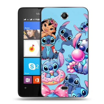 Силиконовый чехол на Microsoft Lumia 430 Dual SIM с принтом Лило и Стич