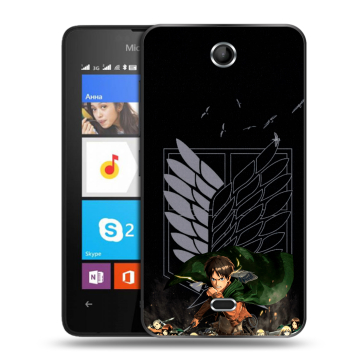 Силиконовый чехол на Microsoft Lumia 430 Dual SIM с принтом Атака титанов