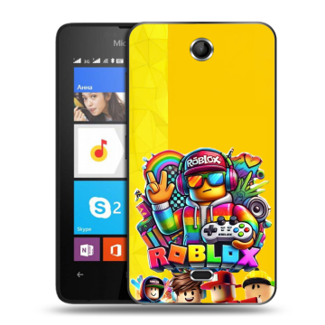 Силиконовый чехол на Microsoft Lumia 430 Dual SIM с принтом Roblox Роблокс