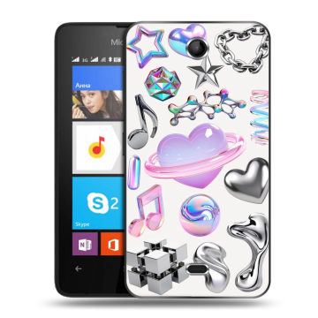 Силиконовый чехол на Microsoft Lumia 430 Dual SIM с принтом Y2K