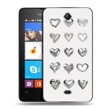 Силиконовый чехол на Microsoft Lumia 430 Dual SIM с принтом Y2K сердечки