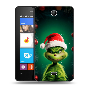 Силиконовый чехол на Microsoft Lumia 430 Dual SIM с принтом Гринч Новый год Рождество Силиконовый чехол на Microsoft Lumia 430 Dual SIM с принтом Гринч Новый год Рождество