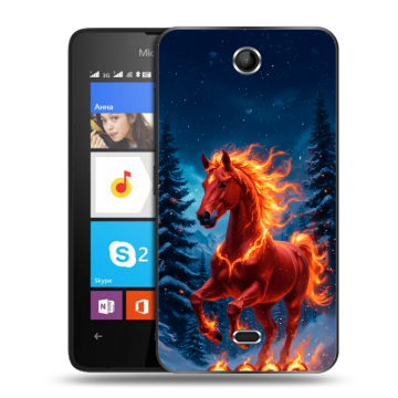 Силиконовый чехол на Microsoft Lumia 430 Dual SIM с принтом Новый год коня Силиконовый чехол на Microsoft Lumia 430 Dual SIM с принтом Новый год коня