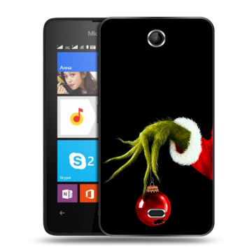 Силиконовый чехол на Microsoft Lumia 430 Dual SIM с принтом Новый год Гринч Силиконовый чехол на Microsoft Lumia 430 Dual SIM с принтом Новый год Гринч