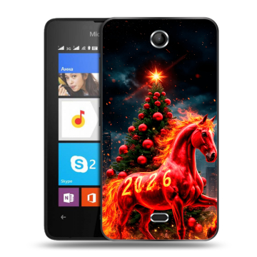 Силиконовый чехол на Microsoft Lumia 430 Dual SIM с принтом Новый год Силиконовый чехол на Microsoft Lumia 430 Dual SIM с принтом Новый год