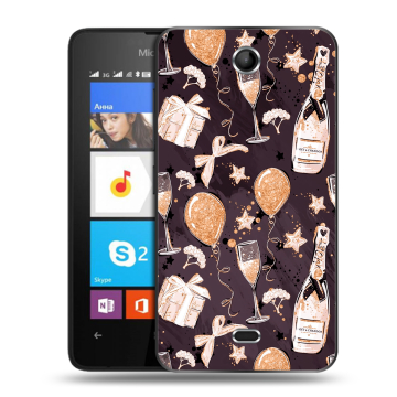 Силиконовый чехол на Microsoft Lumia 430 Dual SIM с принтом Новый год Силиконовый чехол на Microsoft Lumia 430 Dual SIM с принтом Новый год