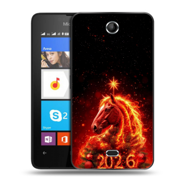 Силиконовый чехол на Microsoft Lumia 430 Dual SIM с принтом Новый год Силиконовый чехол на Microsoft Lumia 430 Dual SIM с принтом Новый год