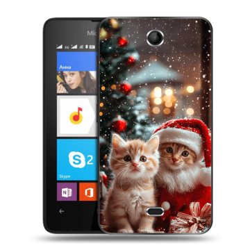 Силиконовый чехол на Microsoft Lumia 430 Dual SIM с принтом Новый год Силиконовый чехол на Microsoft Lumia 430 Dual SIM с принтом Новый год