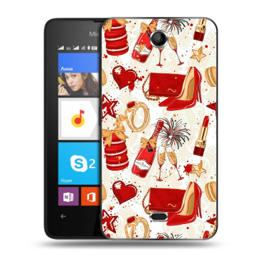 Силиконовый чехол на Microsoft Lumia 430 Dual SIM с принтом Новый год Силиконовый чехол на Microsoft Lumia 430 Dual SIM с принтом Новый год