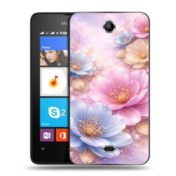 Силиконовый чехол на Microsoft Lumia 430 Dual SIM с принтом женский