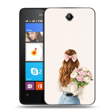 Силиконовый чехол на Microsoft Lumia 430 Dual SIM с принтом женский