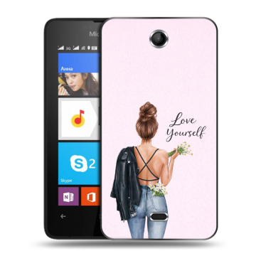 Силиконовый чехол на Microsoft Lumia 430 Dual SIM с принтом женский