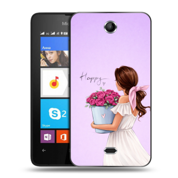 Силиконовый чехол на Microsoft Lumia 430 Dual SIM с принтом женский