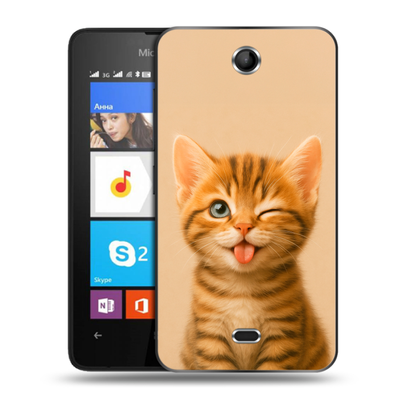 Силиконовый чехол на Microsoft Lumia 430 Dual SIM с принтом котенок Силиконовый чехол на Microsoft Lumia 430 Dual SIM с принтом котенок