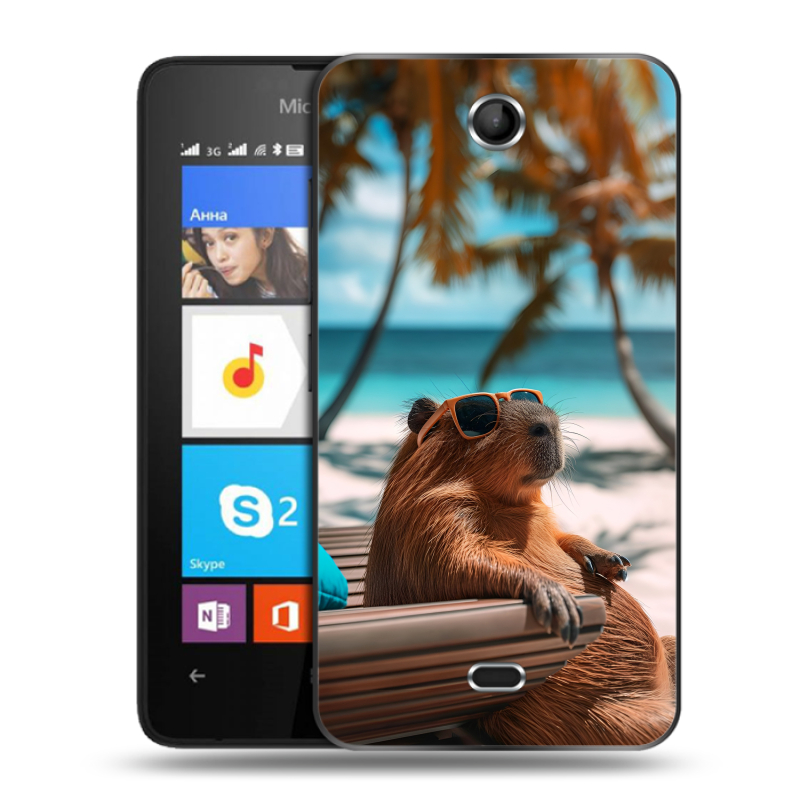 Силиконовый чехол на Microsoft Lumia 430 Dual SIM с принтом Капибара Силиконовый чехол на Microsoft Lumia 430 Dual SIM с принтом Капибара