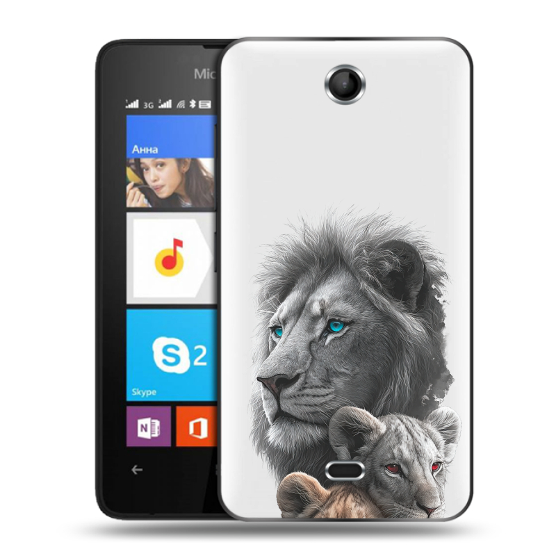 Силиконовый чехол на Microsoft Lumia 430 Dual SIM с принтом Львы Силиконовый чехол на Microsoft Lumia 430 Dual SIM с принтом Львы